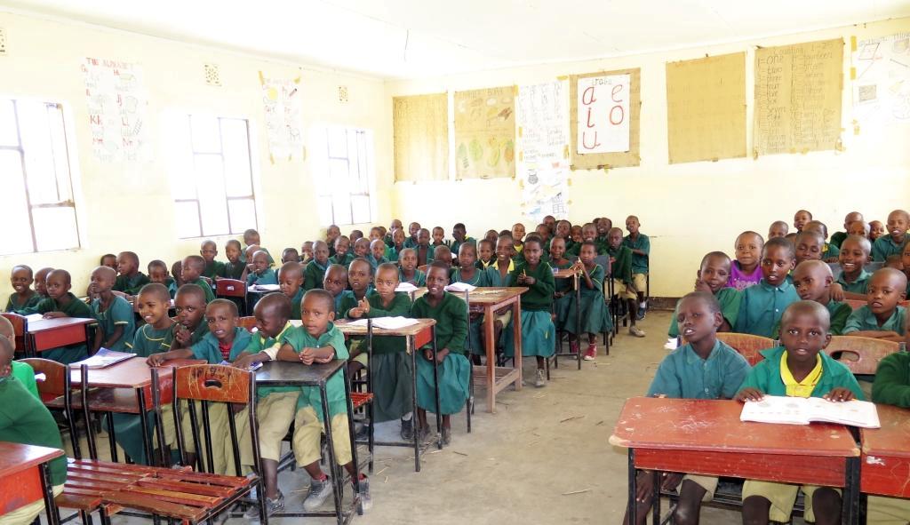 First-grade children at boarding school supported by Manyara Ranch
