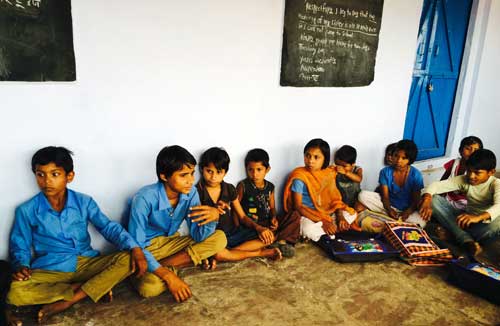 Students at a school supported by Ibex Expeditions in India