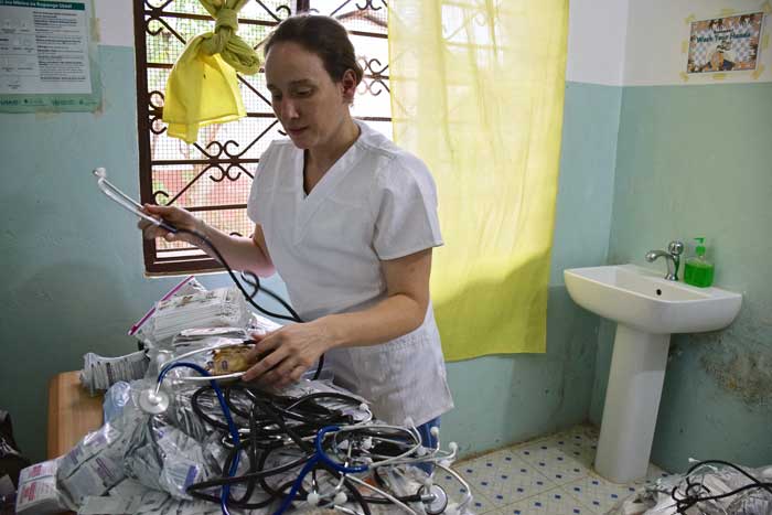 Nurse with stethoscopes
