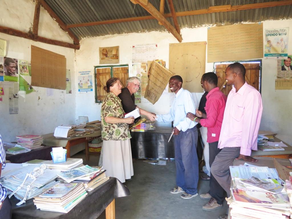 Rebecca and Scott meeting with staff at the Bisalalah School