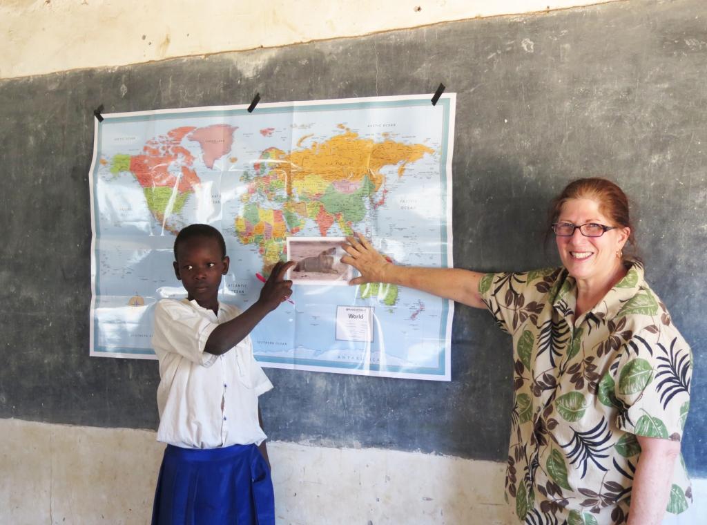 Student showing lions are from Tanzania