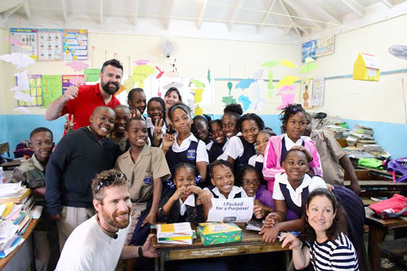 Jim dropping off supplies in Jamaica