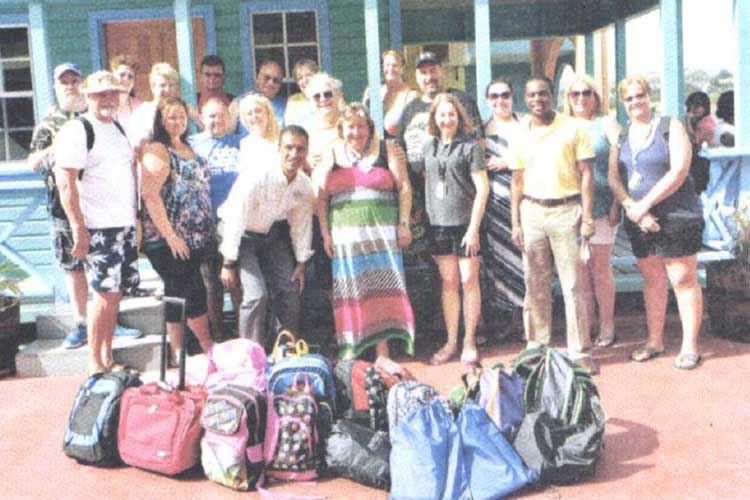 Dawn and cruisers with supplies in Antigua