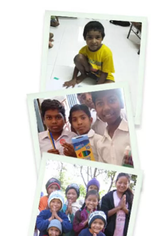 Pictures of children in school, south Asia - Pack for a purpose